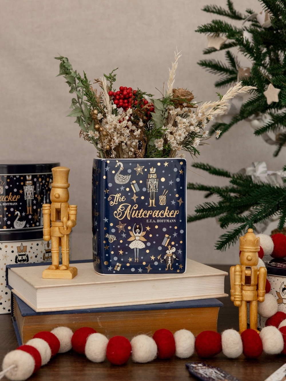 The Nutcracker Decorative Tin Vase — Navy